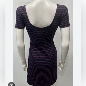 Striped mini sheath dress, scoop back •Banana Republic